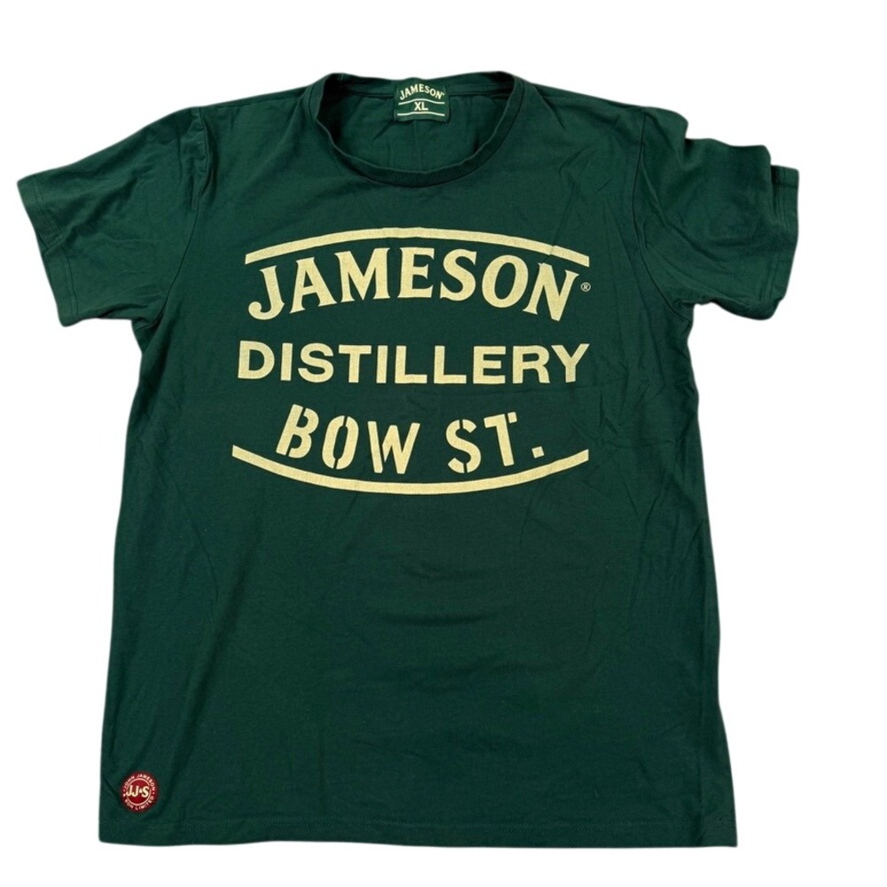 Jameson Whiskey T Shirt Mens XL Green Distillery Bow St Logo Graphic‎ Irish Tee